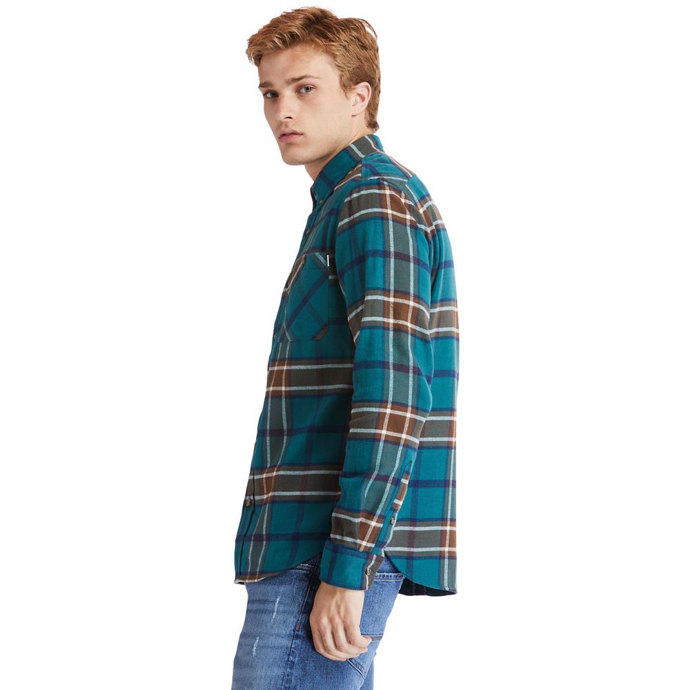 Camisa Masculino - Timberland Back River Heavy Flannel Check - UIEGL7819 - Azuis